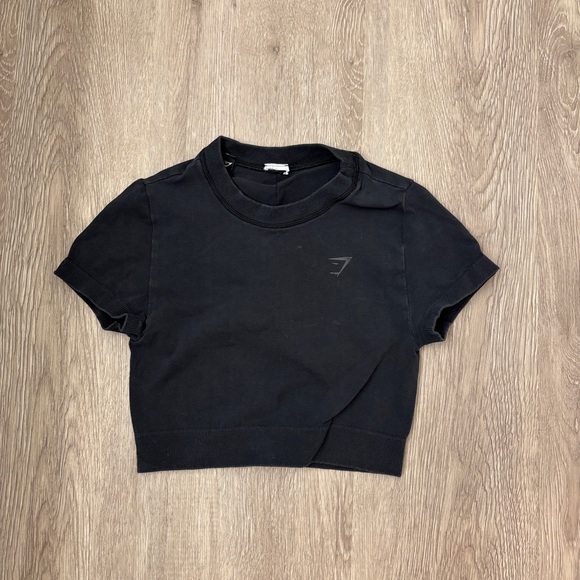 GYMSHARK XS black crop top - Picture 1 of 4